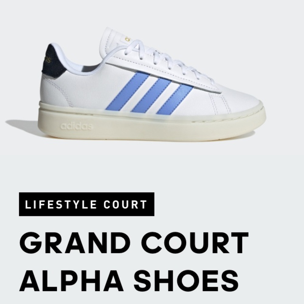 Adidas Grand Court Alpha Shoes - White/Blue
